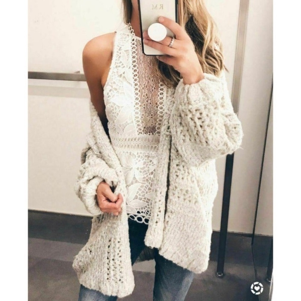Free People Saturday Morning Cardigan Ivory | Sz XS/S